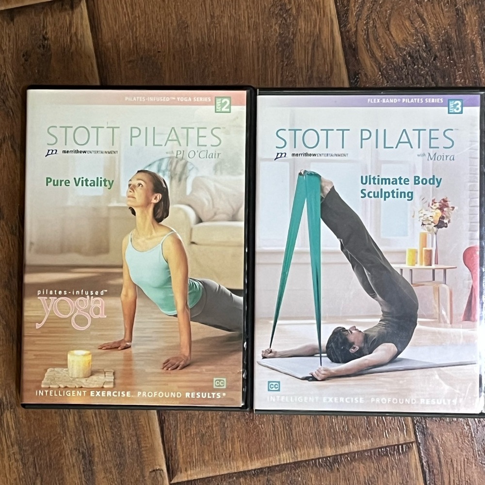 2 Pilates dvd by Stott Pilates, Pure Vitality & Ultimate Body Sculpting DVD set